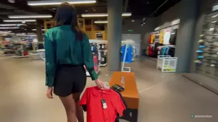 Eva Soda got dressed in public dressing room showing her stunning figure