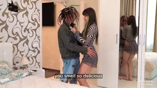 An attractive brunette Mad Maura accepted a gift from a charming stranger