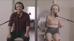 An appetizing blonde shares her impressions of a wild blind date in an steamy interview