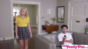 Hardcore taboo fuck in a dorm room with a beautiful girl and a happy ending