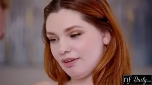 A hairy chested guy inherited a busty ginger with an awesome bod