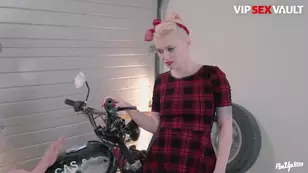 Recording a video to show the improvement in her skills before going on a date