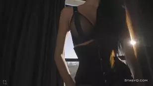 Steaming hot solo action with stunning Alissa Foxy in seductive lingerie