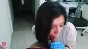 A hot nurse tries to help her patient to get out of his shell