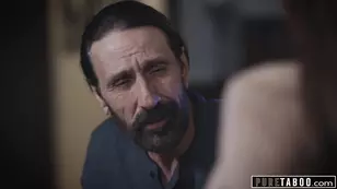 The pretty brunette Vanna Bardot jumped on her stepfather's hard cock with enthusiasm