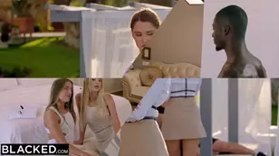 Hotel staff fucked blonde beauty Kaisa Nord in steamy threesome