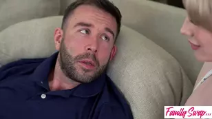 Two moms and their kids fucked hard in a new family swap scene