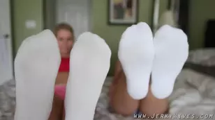 Hot lesbian three way with girls having beautiful natural boobs