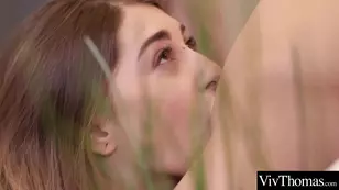 Lesbian sex with hot beauties in stunning setting