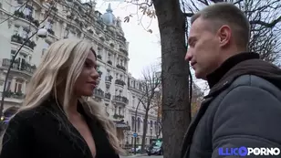 A beautiful blonde in heels is screaming with pleasure in a hardcore video