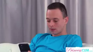 Hot role play with Ivi Rein teaching a prince to cum