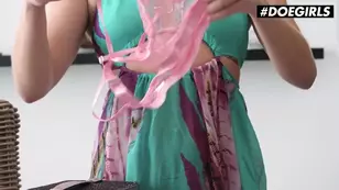 Katie Kush plays with her favorite toys in the number one way