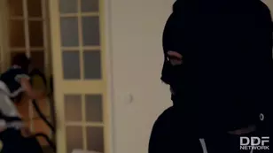 A thief has sex with a white Isabella Lui in stockings