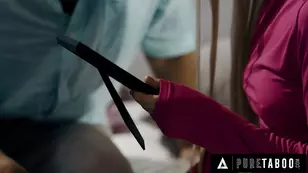 The beautiful Kenzie Reeves narrowly escaped from her husband's grasp in a steamy scene