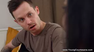 The pretty amateur girl Skye Wood in passionate action in p