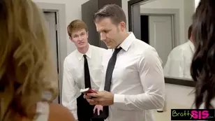 Naughty fantasies of two hot girls with Mormon boys featuring steamy lingerie play