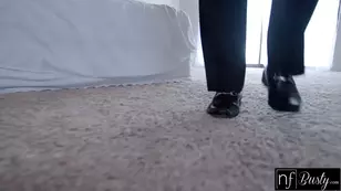 The first night of marriage with a stunning bride in sexy attire