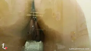 Alena Lam Lam get banged in shower with doggy style help