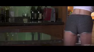 The guy got hard in the kitchen at his workplace