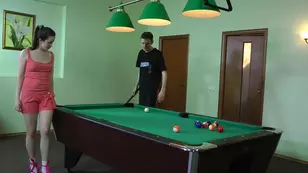 Alisa got a neat dick in her pussy playing pool