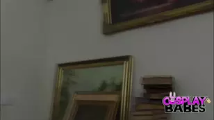 Beautiful cosplay girl fucks in a hardcore scene at the stadium