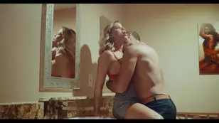 The boss fucks busty blonde in the bathroom shooting steamy p action