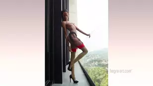 A hardcore lesbian sex with women of color in vertical video format