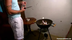 European amateur clothed threesome with a fetish for pee showcasing intense hardcore action