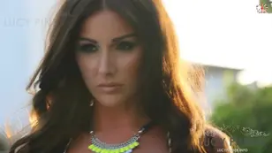 A famous English girl Lucy Pinder with big natural tits poses naked