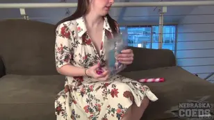 A beautiful camwhore has two sex toys and she plays with them in front of the camera