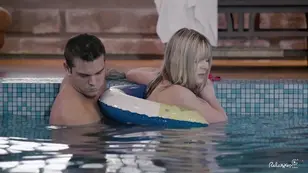 Nikon photo session with pretty blonde a cemetery view