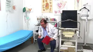 A full fledged gynecological examination with a bizarre doctor named Bibi in p quality