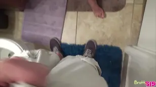 A beautiful American teen gets surprised by her sexy stepsister in a steamy POV scene