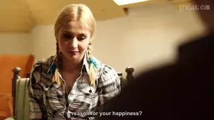 A young woman is tied up and dominated by her loving older man