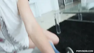 The milf Krissy Lynn tries to save her marriage by having sex on the couch